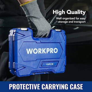 Foto 7 | Juego De Accesorios Para Herramientas De Accionamiento Workpro, 19 Piezas, Cromo Vanadio - Venta Internacional.