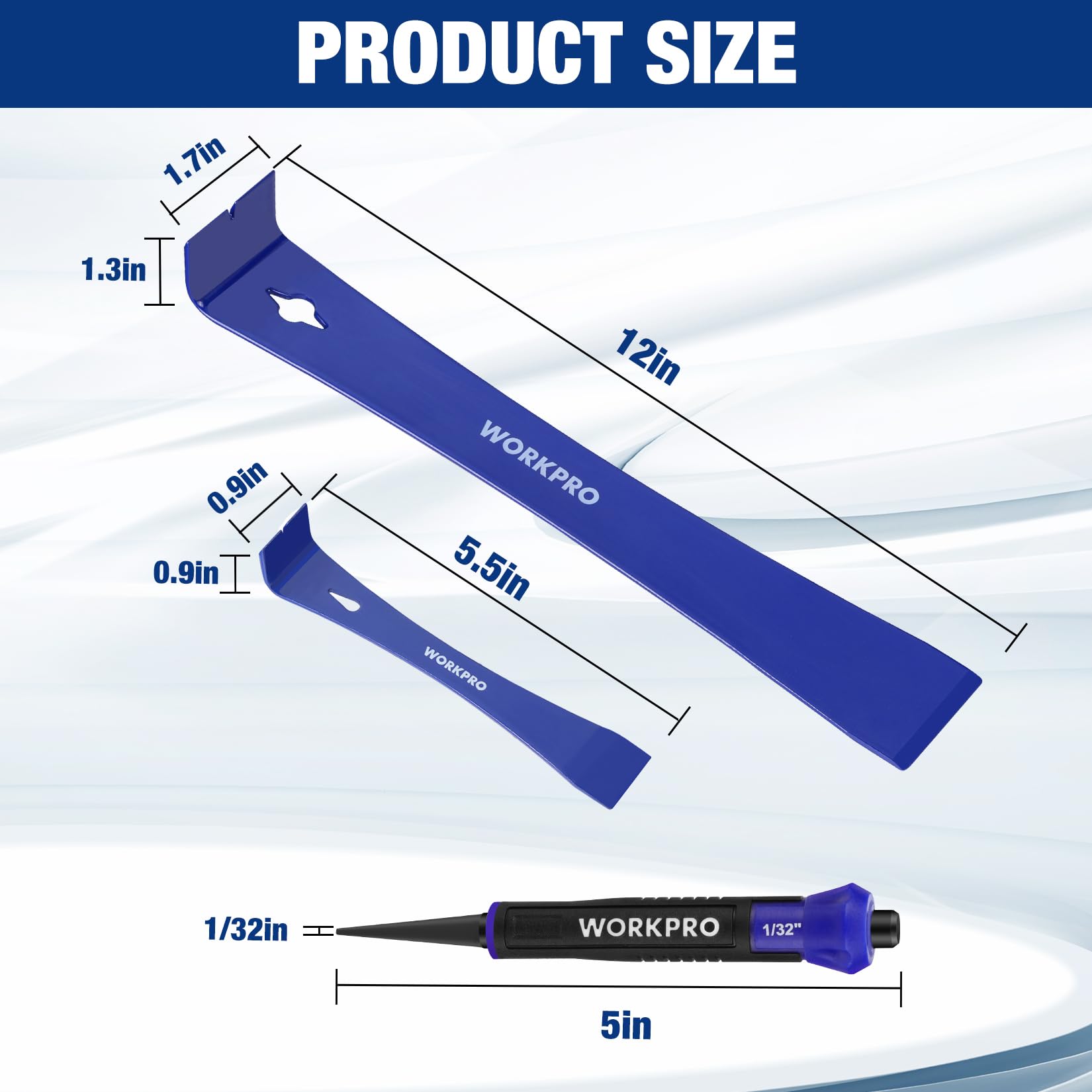 Foto 7 pulgar | Set Pry Bar Y Perforador De Uñas Workpro 12 Prybar 5 - Venta Internacional.