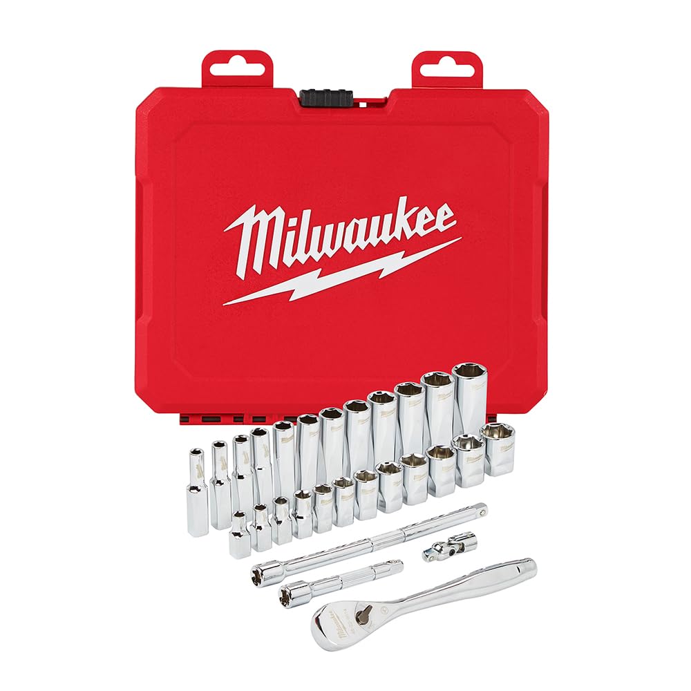 Juego De Trinquetes Milwaukee Met, 1/4 Pulgadas, 28 Piezas, 250 G - Venta Internacional.