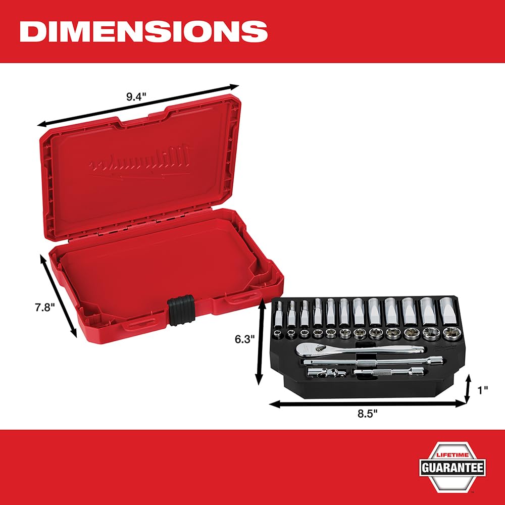 Foto 4 | Juego De Trinquetes Milwaukee Met, 1/4 Pulgadas, 28 Piezas, 250 G - Venta Internacional.