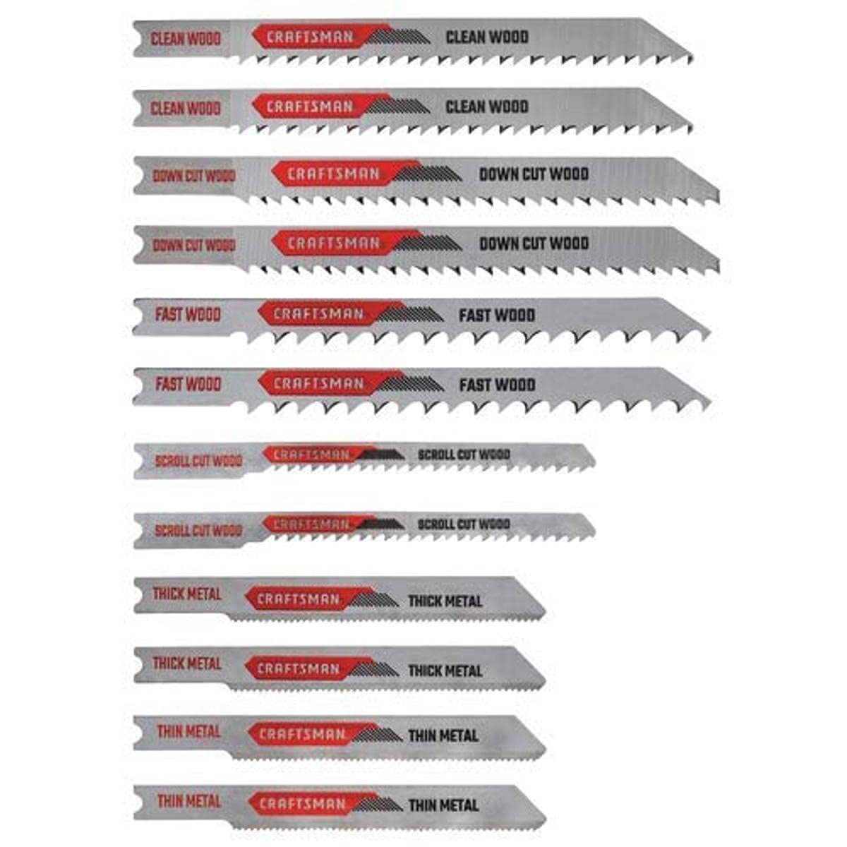Juego De 12 Piezas Con Vástagos En U De Jigsaw Blades Craftsman Cmaj2set12 - Venta Internacional.