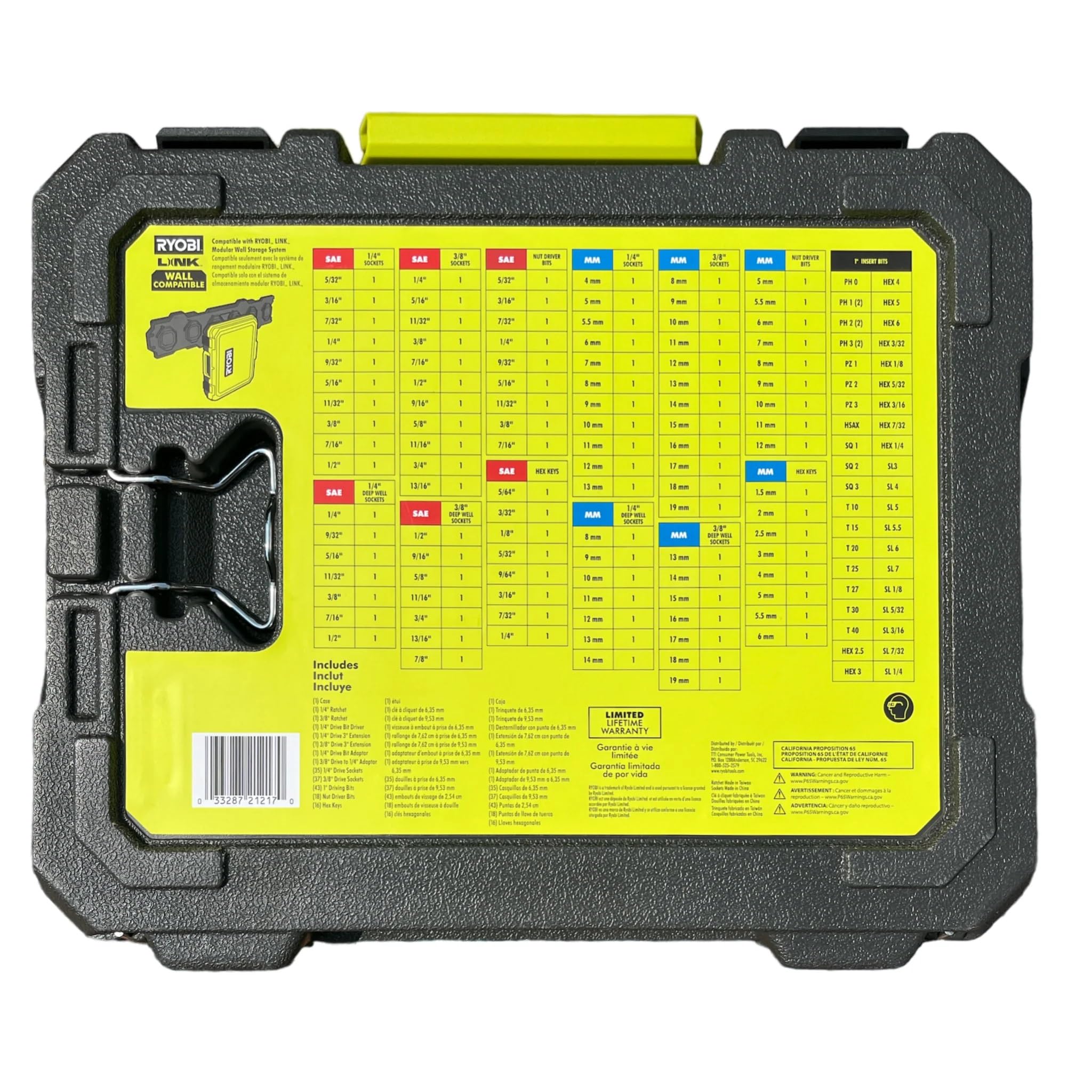 Foto 4 pulgar | Juego de Enchufes para Pc Ryobi 156 Unidades Sae y Métricos - Venta Internacional