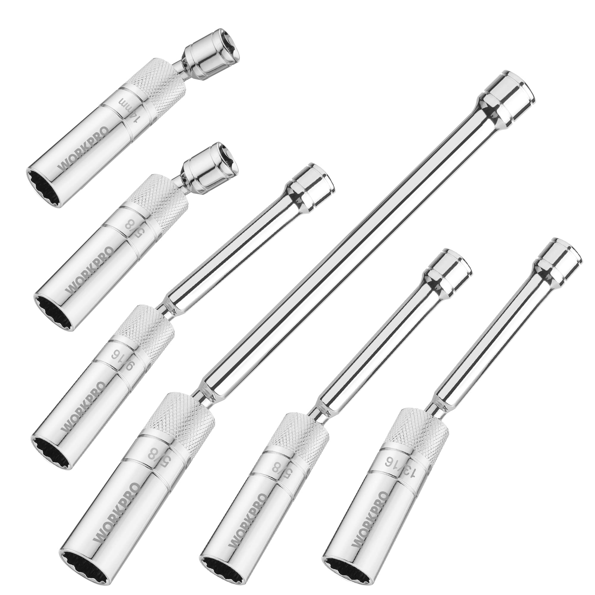 Foto 2 pulgar | Juego De Bujías Giratorias Magnéticas Workpro, 6 Piezas, 3/8 - Venta Internacional.