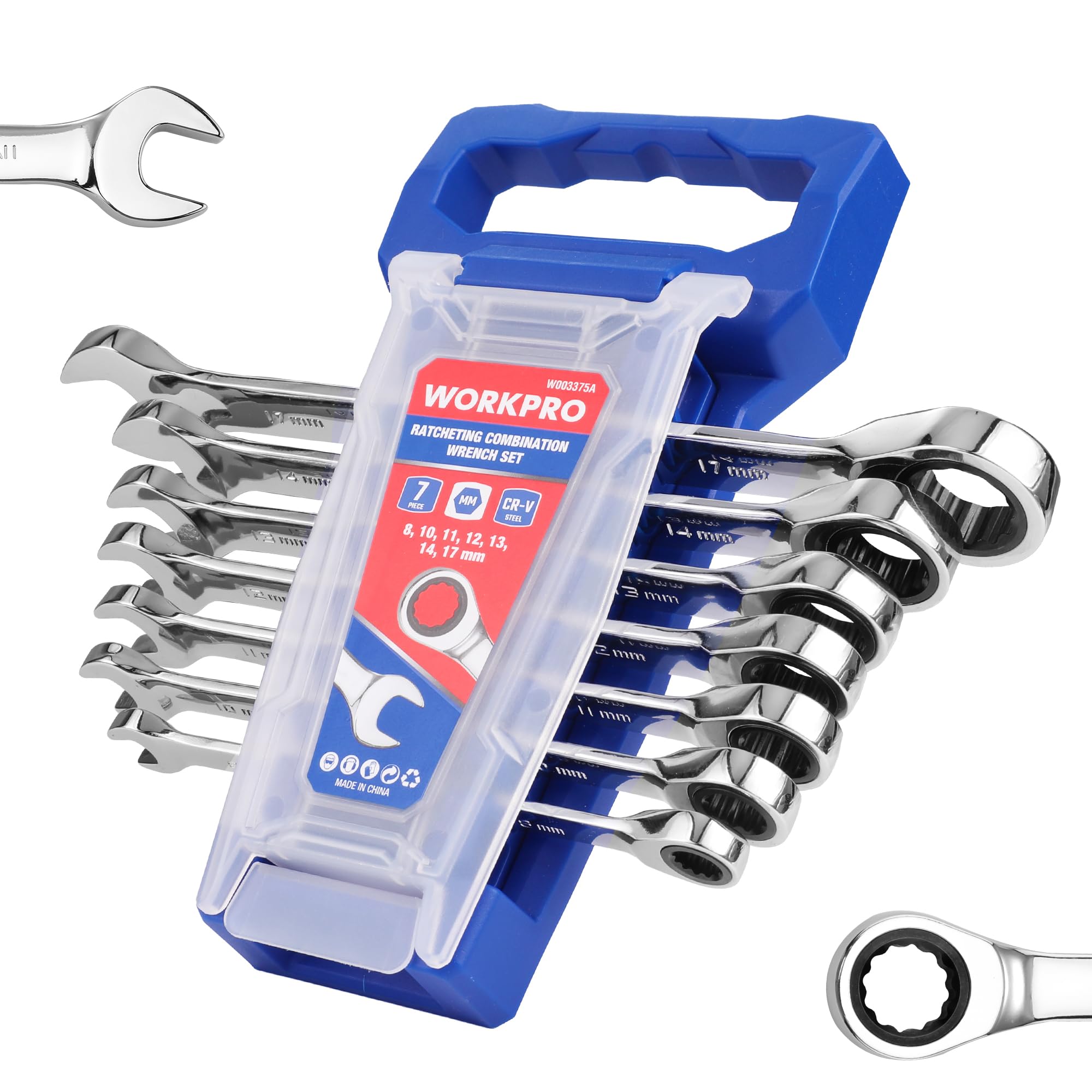 Foto 2 pulgar | Juego De Llaves De Trinquete Workpro, 7 Piezas, 8-17 Mm, Con Estante Organizador - Venta Internacional.