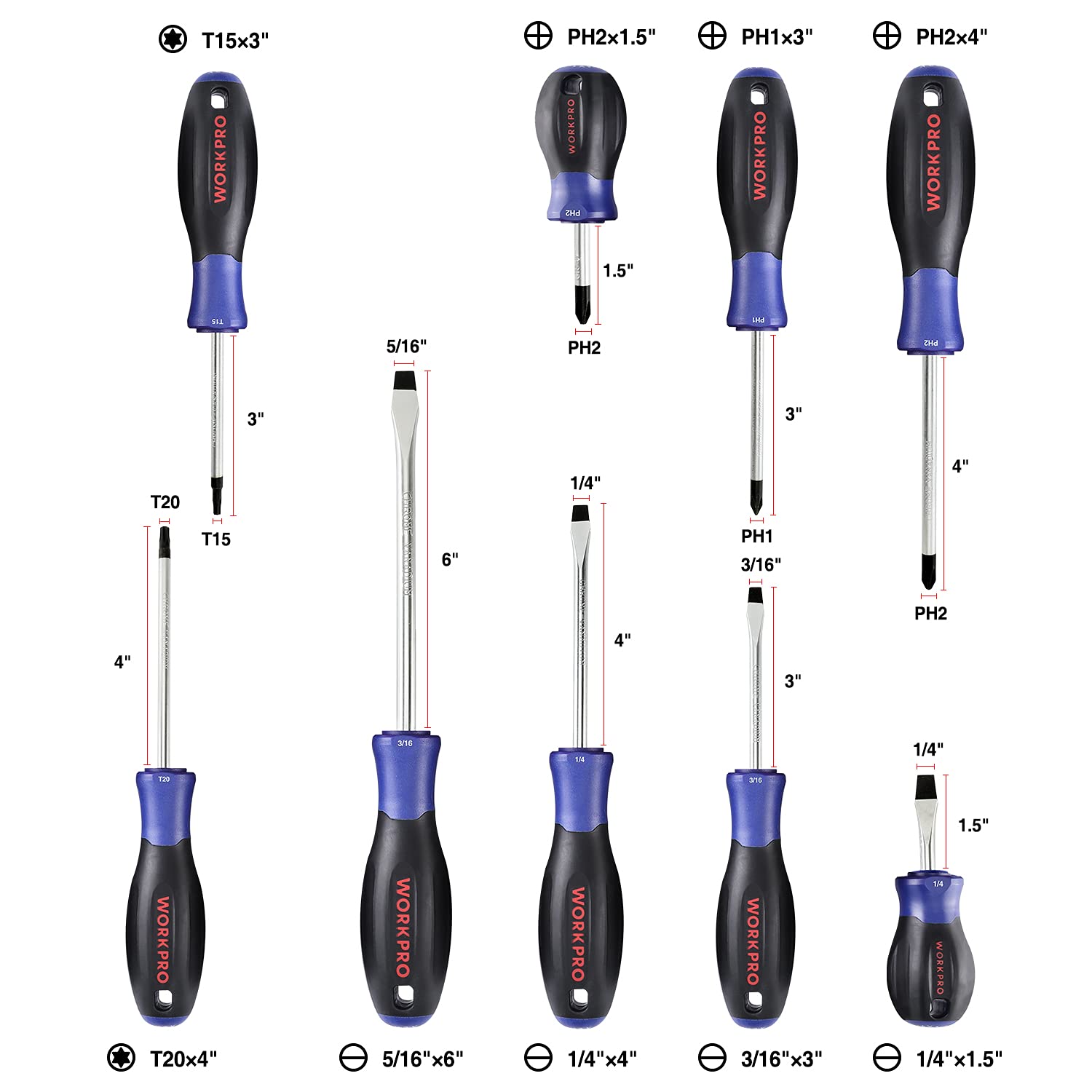 Foto 3 pulgar | Juego De Destornilladores Magnéticos Workpro De 16 Piezas Con Funda Magnetizadora - Venta Internacional.
