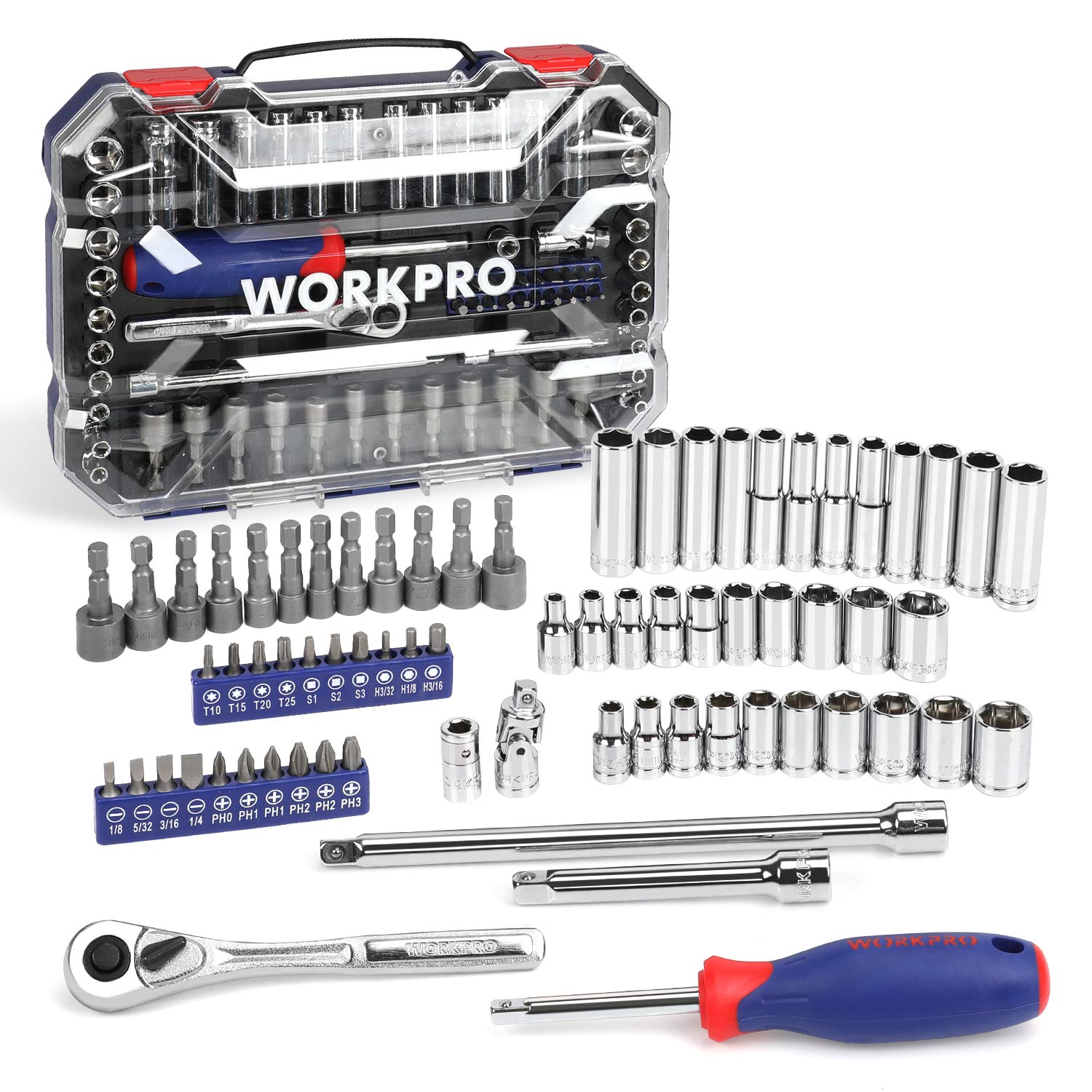 Foto 1 | Juego De Enchufes Workpro De 70 Unidades De 1/4 Con Trinquete De Liberación Rápida - Venta Internacional.