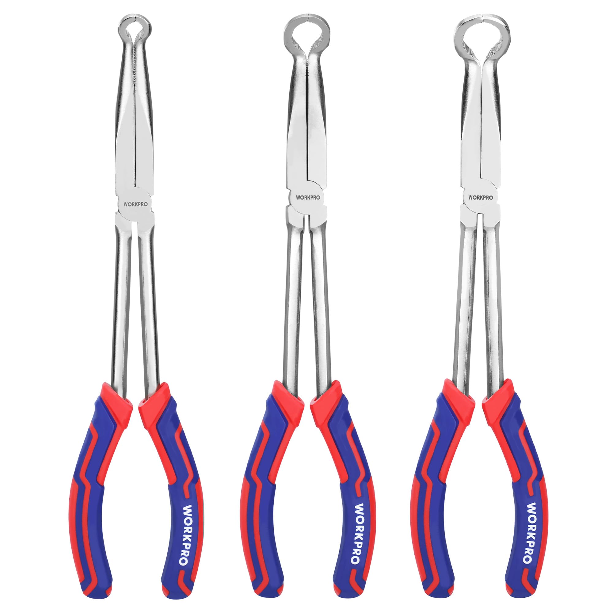 Juego De Alicates Para Mangueras Workpro, 3 Piezas, Largo Alcance, 28 Cm - Venta Internacional.