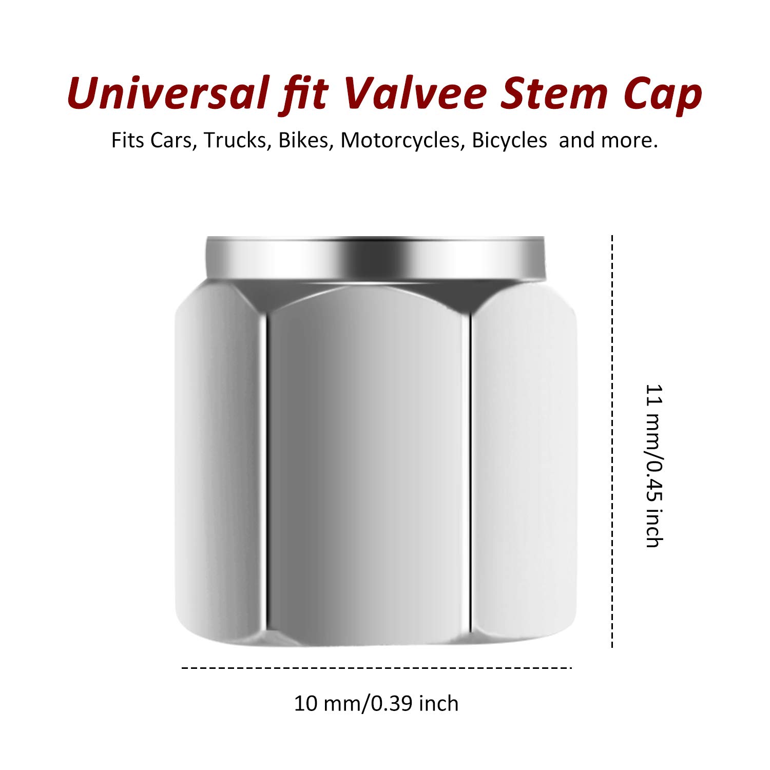 Foto 7 pulgar | Tapones Para Válvulas De Neumáticos Con Forma Hexagonal De Aluminio Mudder (20 Piezas) - Venta Internacional.
