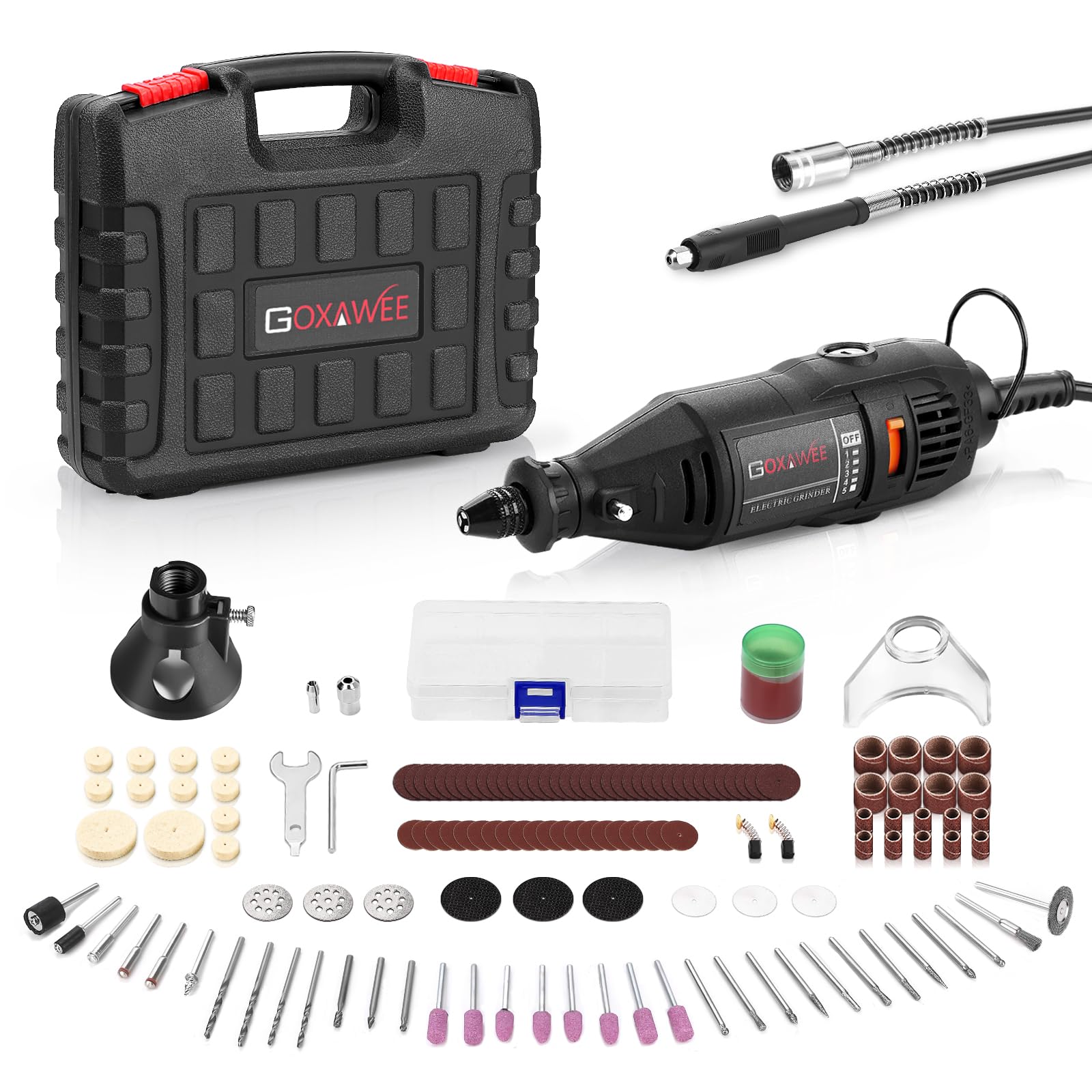 Kit De Herramientas Rotativas Goxawee Multipro, Mandril Sin Llave Con 140 Piezas - Venta Internacional.