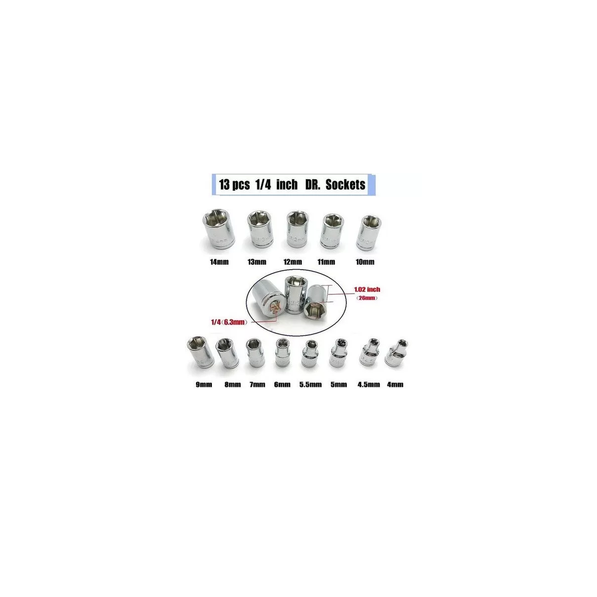 Foto 4 pulgar | Autocle Juego De Herramientas Mecanica Dados 46 Pzas Eo Safe Imports Esi-6304-1 Negro