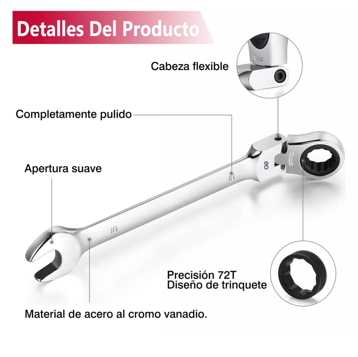 Foto 4 pulgar | Kit De Llaves De Matraca Mecánicas 6-24 Mm 16 Piezas Eo Safe Imports Esi-12599-1 Multicolor