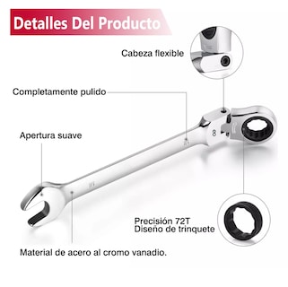 Foto 3 | Kit De Llaves De Matraca Mecánicas 6-24 Mm 16 Piezas Eo Safe Imports Esi-12599-1 Multicolor