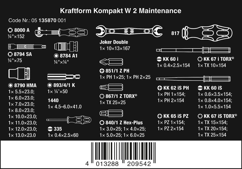 Foto 3 pulgar | Juego De Herramientas Wera Kraftform Kompakt W 2 Maintenance 35 Piezas - Venta Internacional.