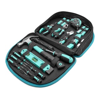 Foto 1 | Juego De Herramientas Amazon Basics De 104 Piezas Con Bolsa De Transporte, Color Turquesa - Venta Internacional.