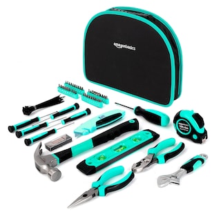 Foto 2 | Juego De Herramientas Amazon Basics De 104 Piezas Con Bolsa De Transporte, Color Turquesa - Venta Internacional.