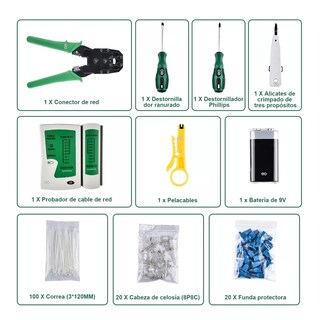 Foto 2 | Kit De Herramientas Para Cableado De Redes Eo Safe Imports Esi-4432-1 Multicolor