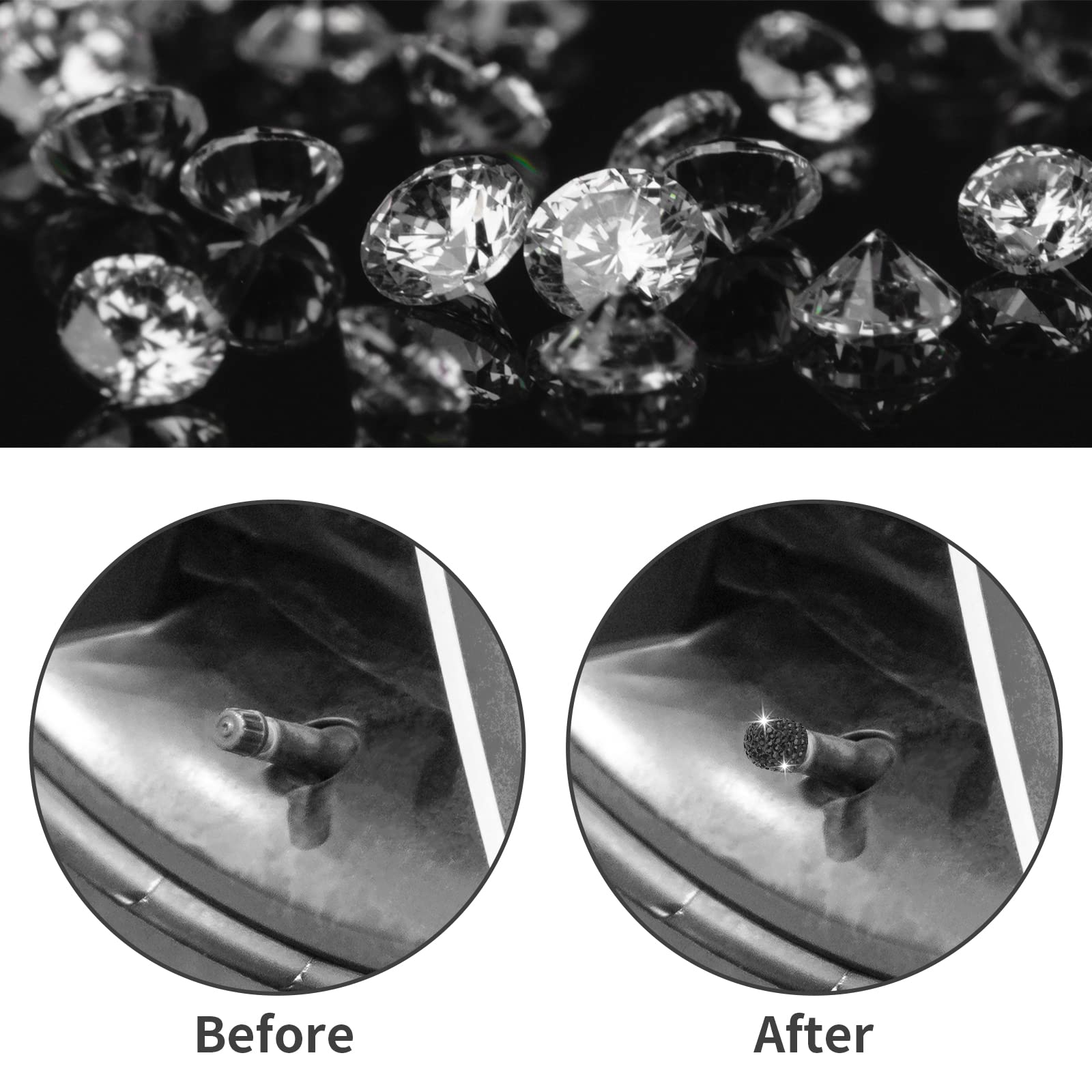 Foto 6 pulgar | Tapones De Válvula Con Diamantes De Imitación Tifanso Para Vehículos (paquete De 4) - Venta Internacional.