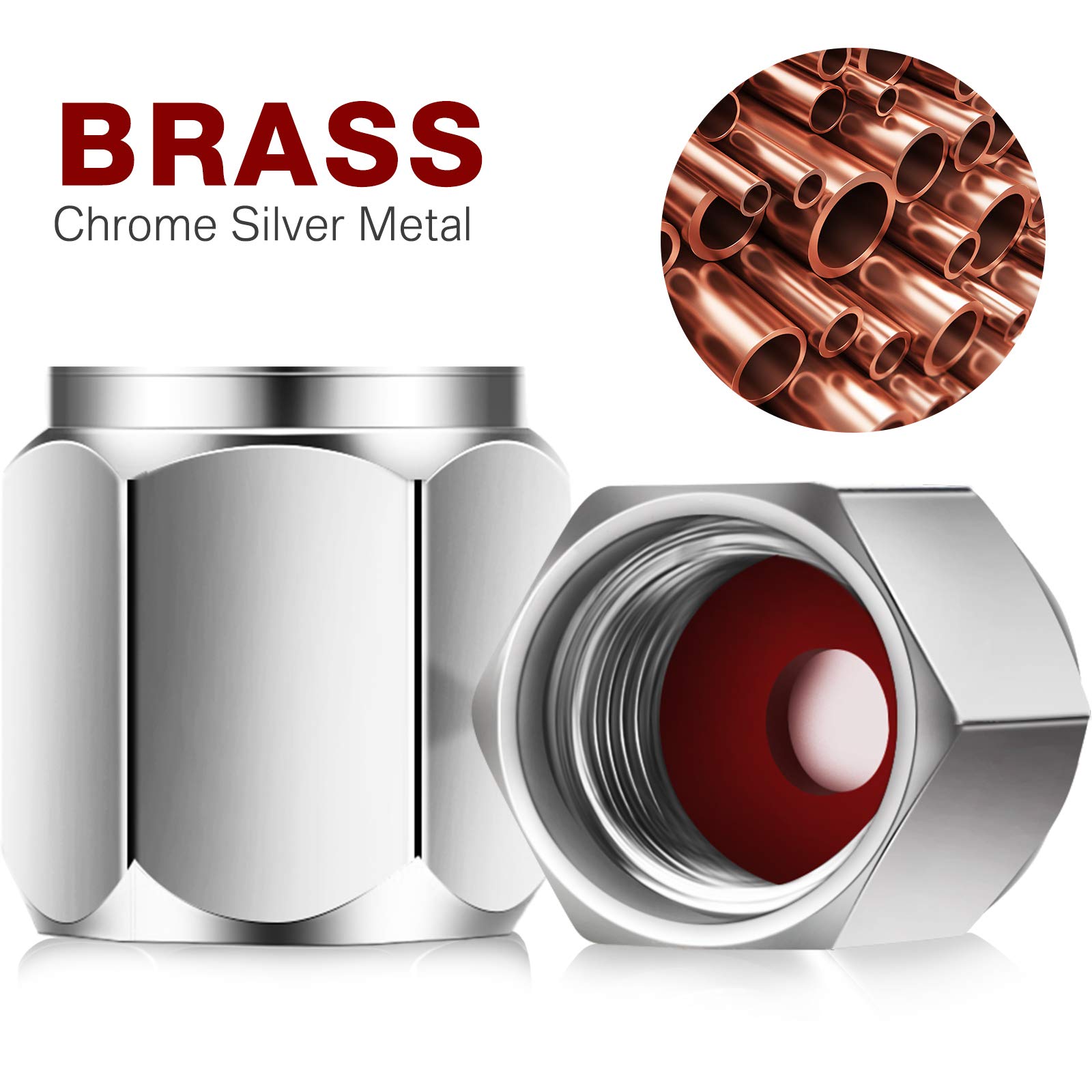 Foto 2 | Tapones De Válvula Frienda Silver Brass, 20 Unidades, Para Coche Y Camión - Venta Internacional.