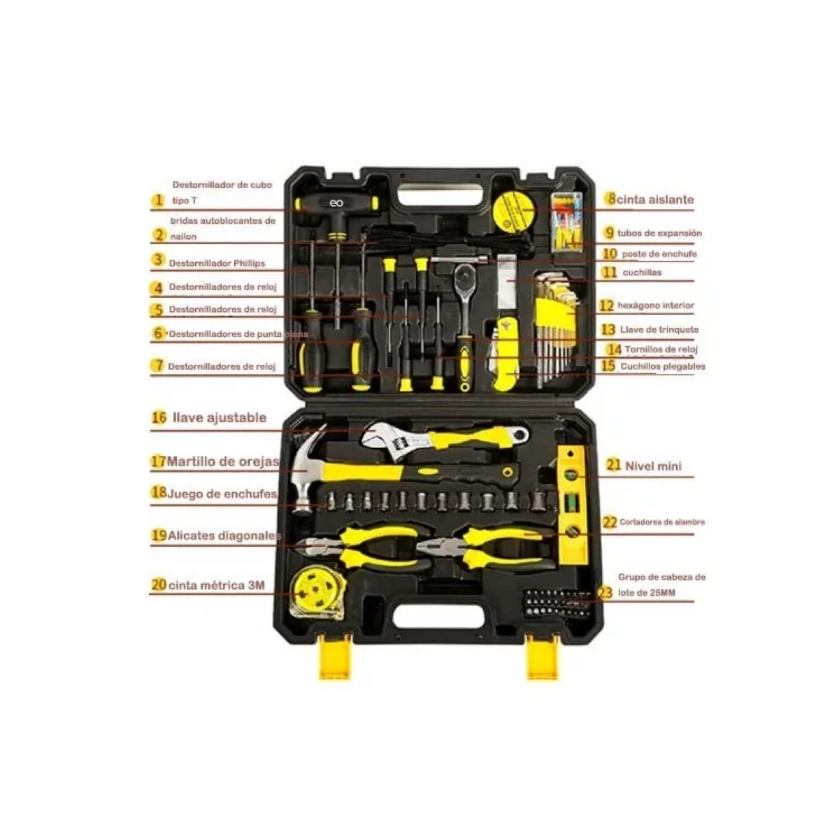 Foto 4 pulgar | Juego De Herramientas Mecánicas Domésticas Reparación 98pzs Eo Safe Imports Esi-7636-1 Multicolor