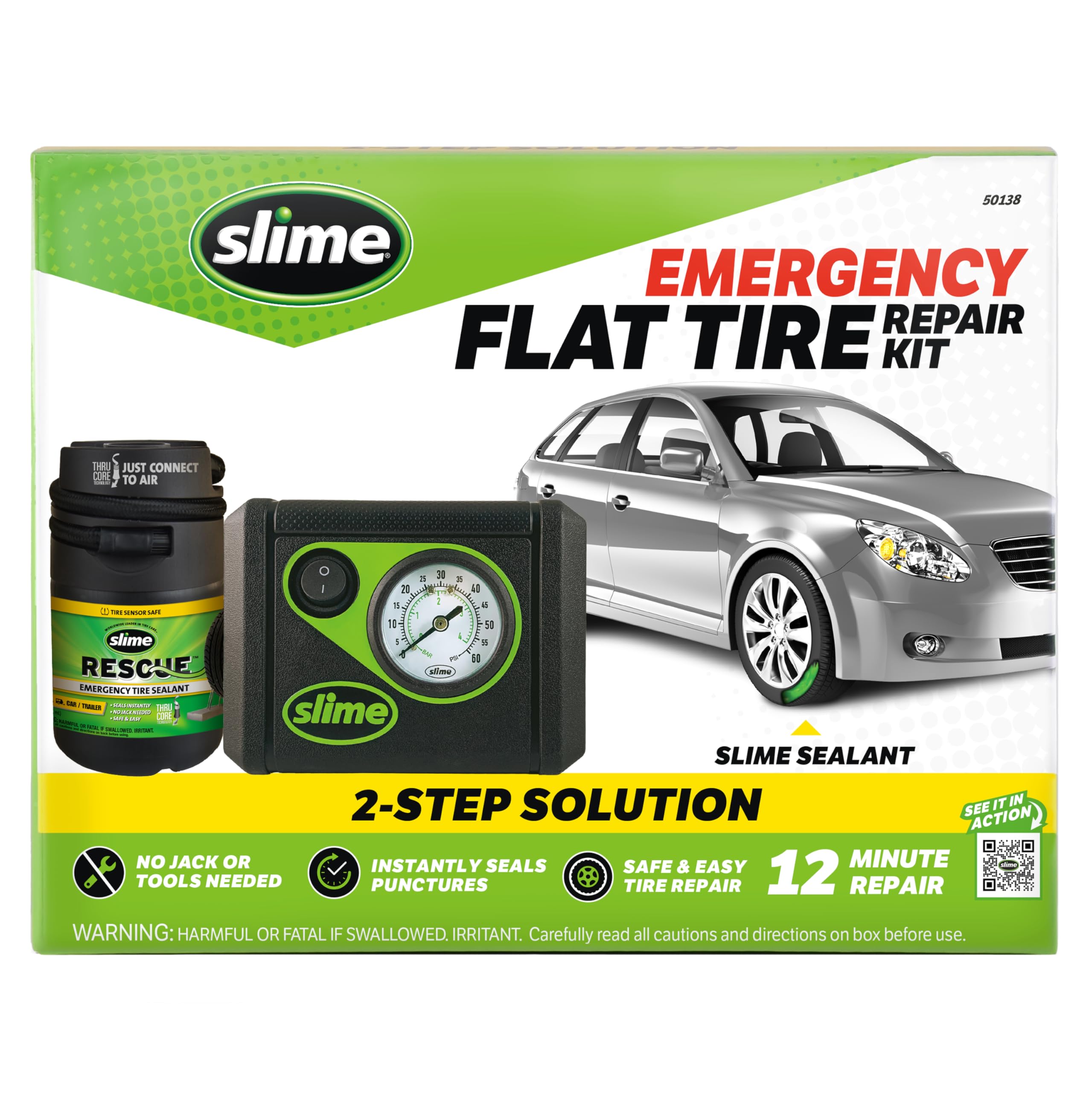 Foto 2 | Kit De Emergencia Slime 50138 Smart Spair Plus Para Neumáticos De Coche - Venta Internacional.