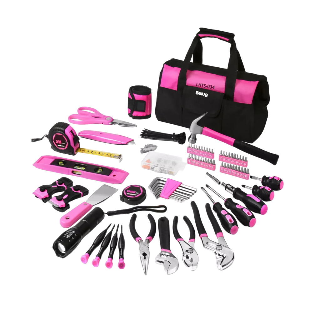 Foto 1 | Juego De Herramientas Mecánicas Para Mujer 207 Piezas, Rosa Con Negro Belug