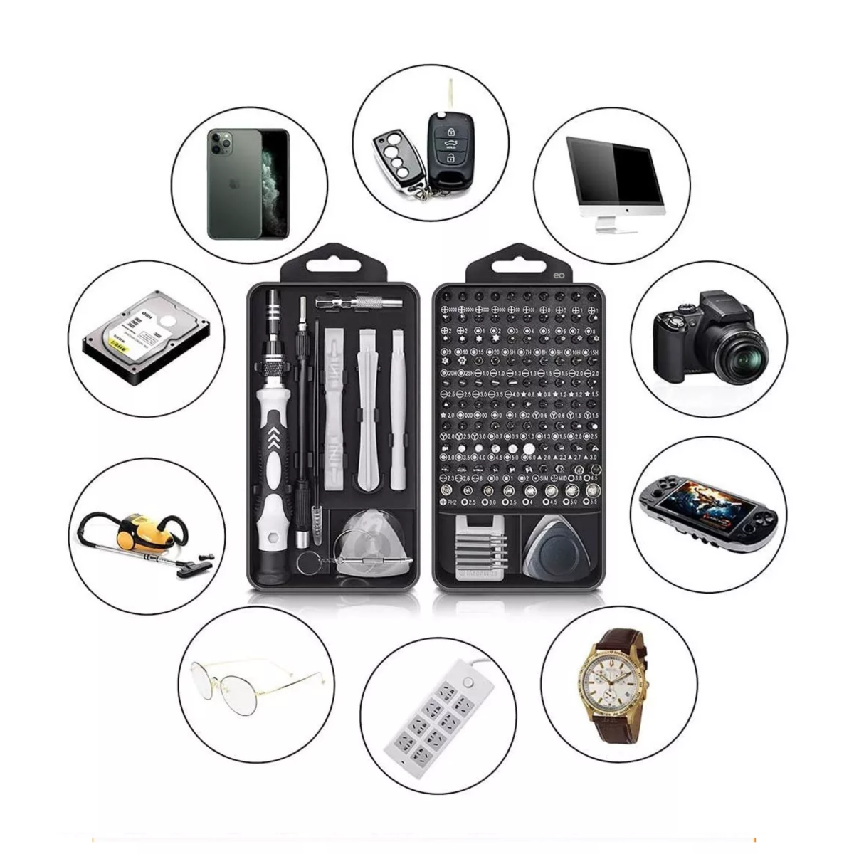 Foto 2 | Kit De Herramientas De Destornillador De Precisión 133 En 1 Eo Safe Imports Esi-6000-1 Blanco