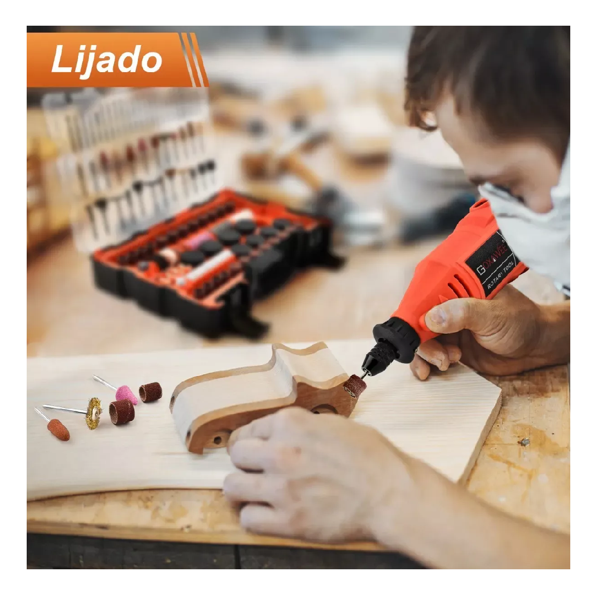 Foto 4 pulgar | Kit 480 Pzas Lab.g  Accesorios Para Mini Taladro Mototool Goxawee Multicolor