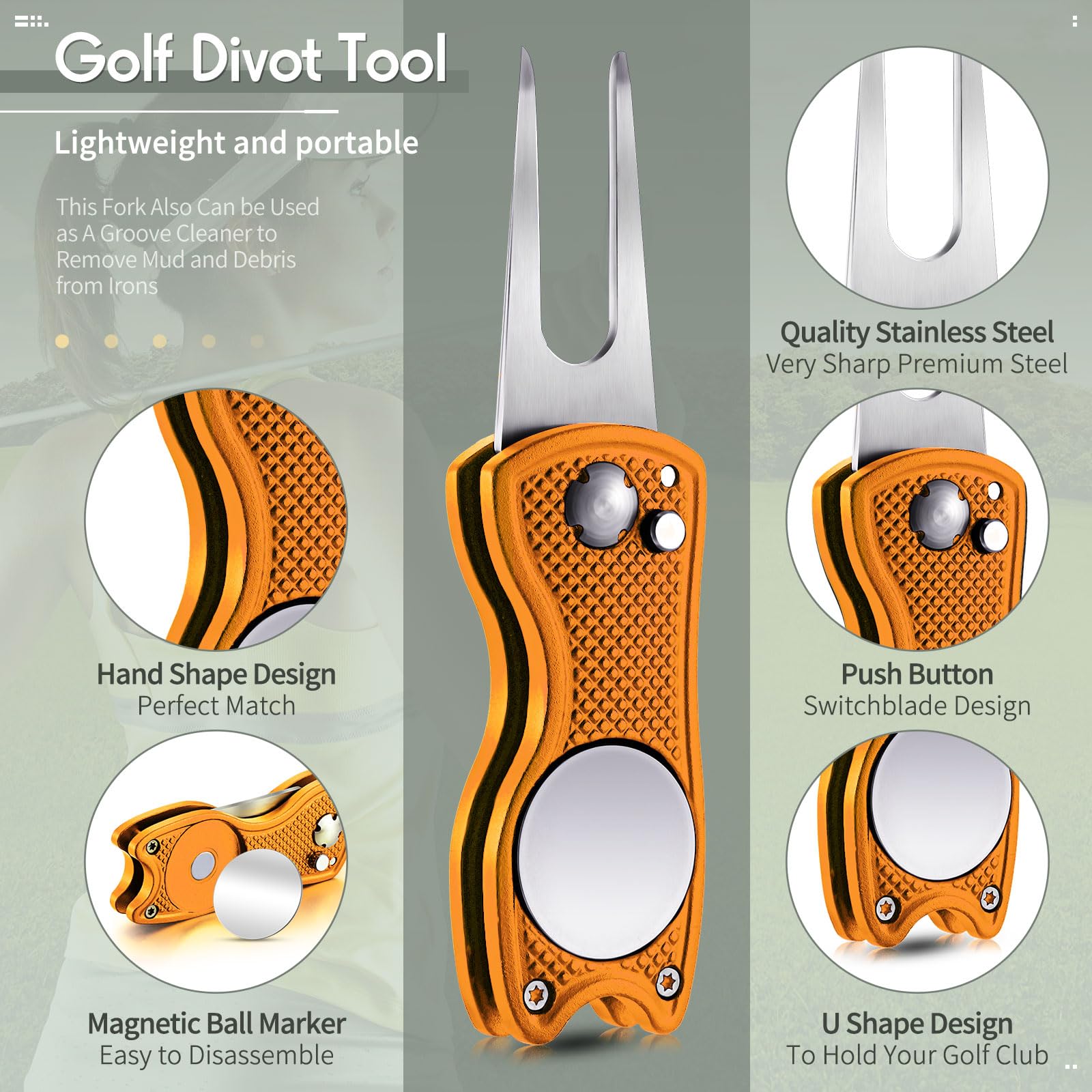 Foto 4 pulgar | Herramienta De Reparación Golf Divot Skylety Metal Con Marcador De Bolas (4 Unidades) - Venta Internacional.