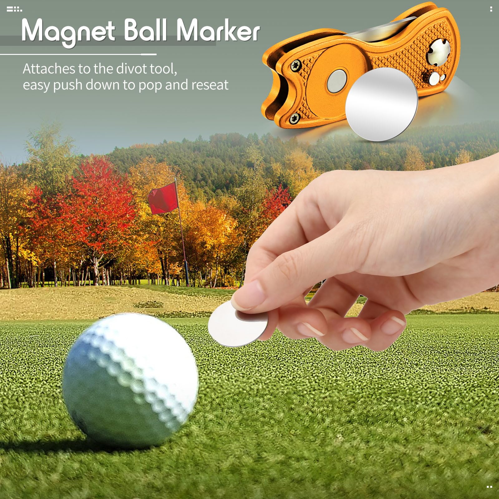 Foto 6 | Herramienta De Reparación Golf Divot Skylety Metal Con Marcador De Bolas (4 Unidades) - Venta Internacional.