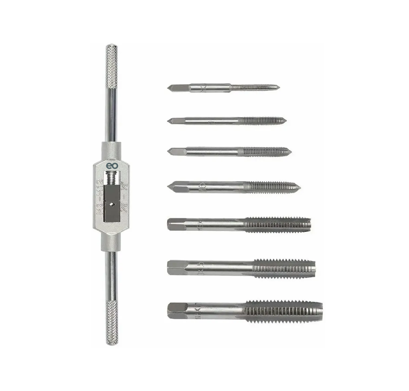 Foto 1 | Kit De Machuelos Con Maneral Broca Tipo Matraca Ajustable Eo Safe Imports Esi-815-1 Plata
