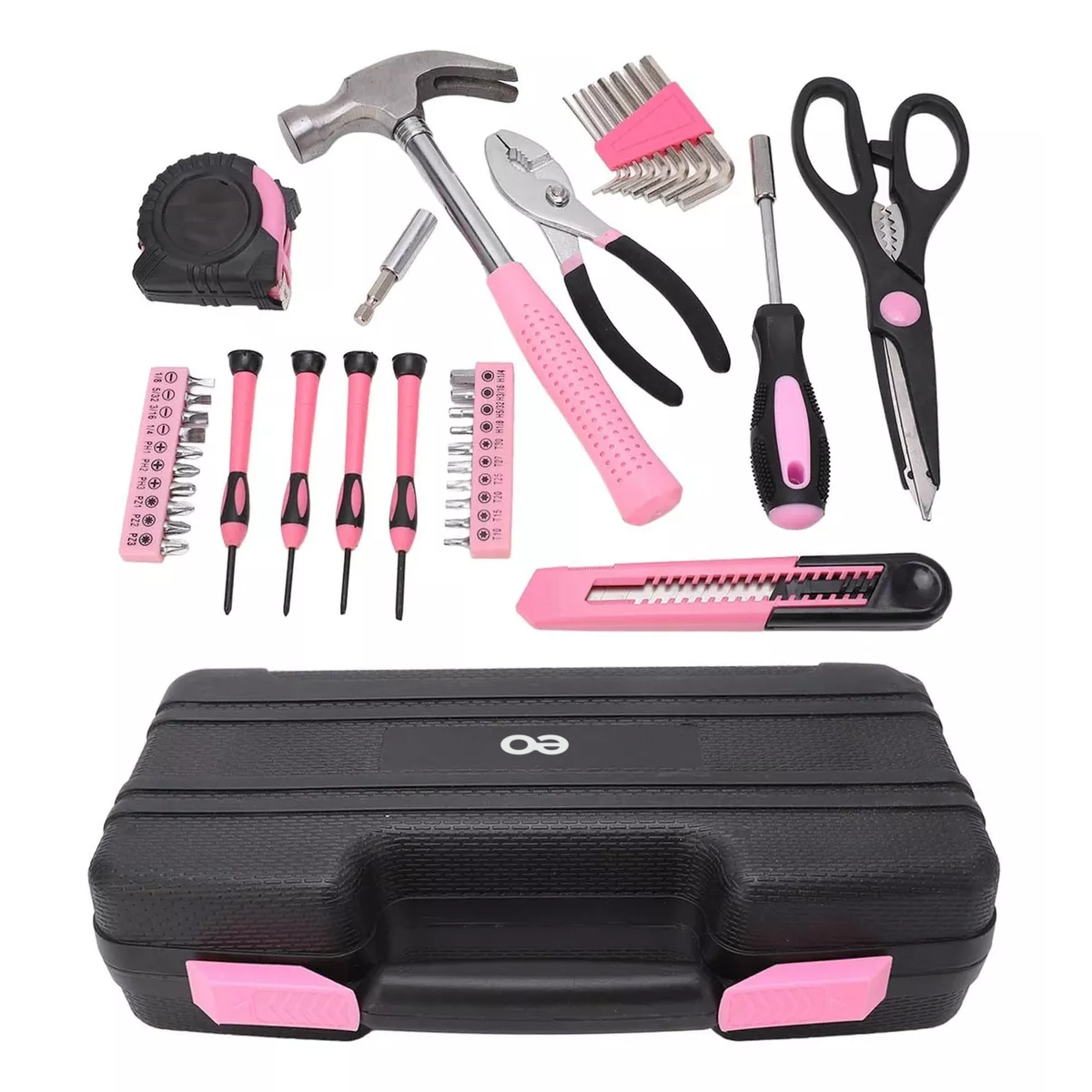 Juego De Herramientas 39 Pzas Rosa Set Reparación Doméstica Eo Safe Imports Esi-14338-1 Multicolor