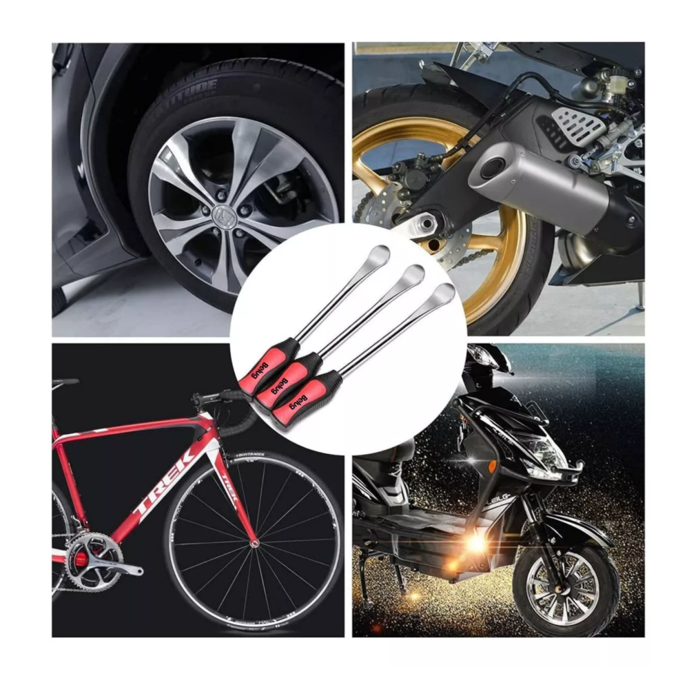 Foto 4 pulgar | Kit De Palanca Desmontar Para Llantas Motocicleta Bicicleta, Belug Negro/rojo