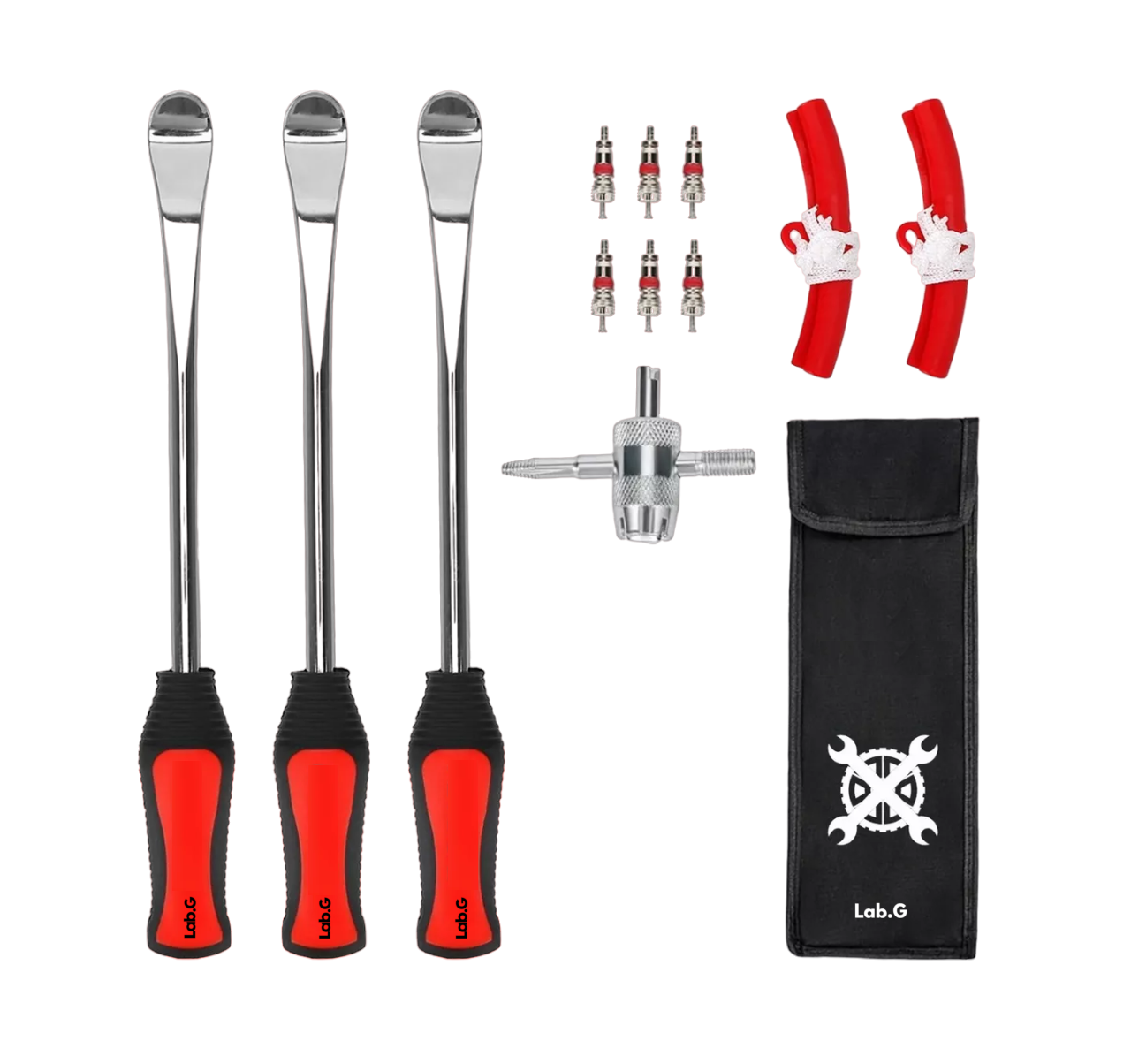 Foto 2 pulgar | Kit De Palanca Lab.g Desmontar Llantas Motocicleta Bicicleta 13 Pz Negro/rojo/plata