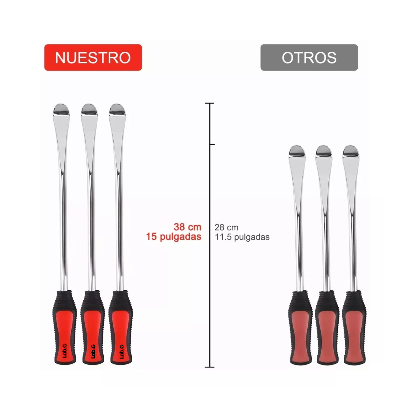 Foto 5 pulgar | Kit De Palanca Lab.g Desmontar Llantas Motocicleta Bicicleta 13 Pz Negro/rojo/plata