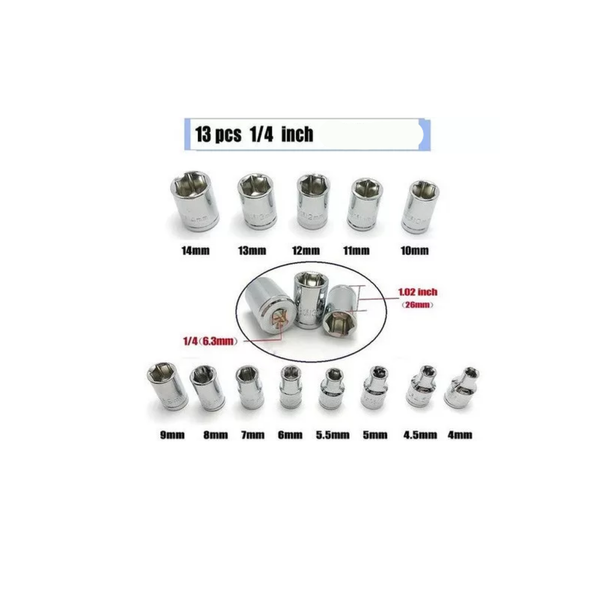 Foto 3 pulgar | Juego De Herramientas Mecanica Dados 46 Pzas Eo Safe Imports Esi-7069-1 Plata