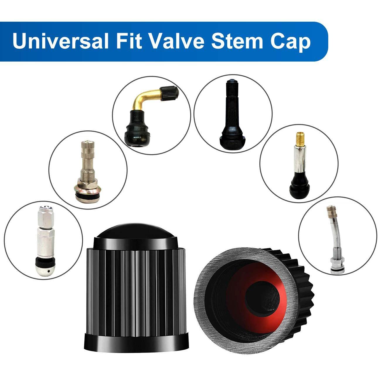 Foto 5 pulgar | Tapones Para Válvulas De Neumáticos Denset, Versión Mejorada, 24 Unidades, Negros - Venta Internacional.