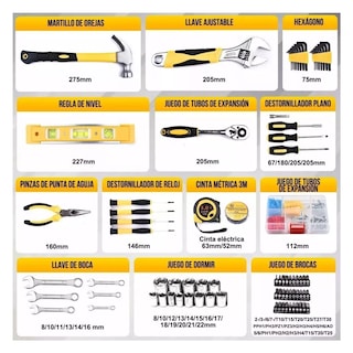 Foto 5 | Juego Herramientas Mecánicas, Belug Kit Herramientas Manuales 108p Negro