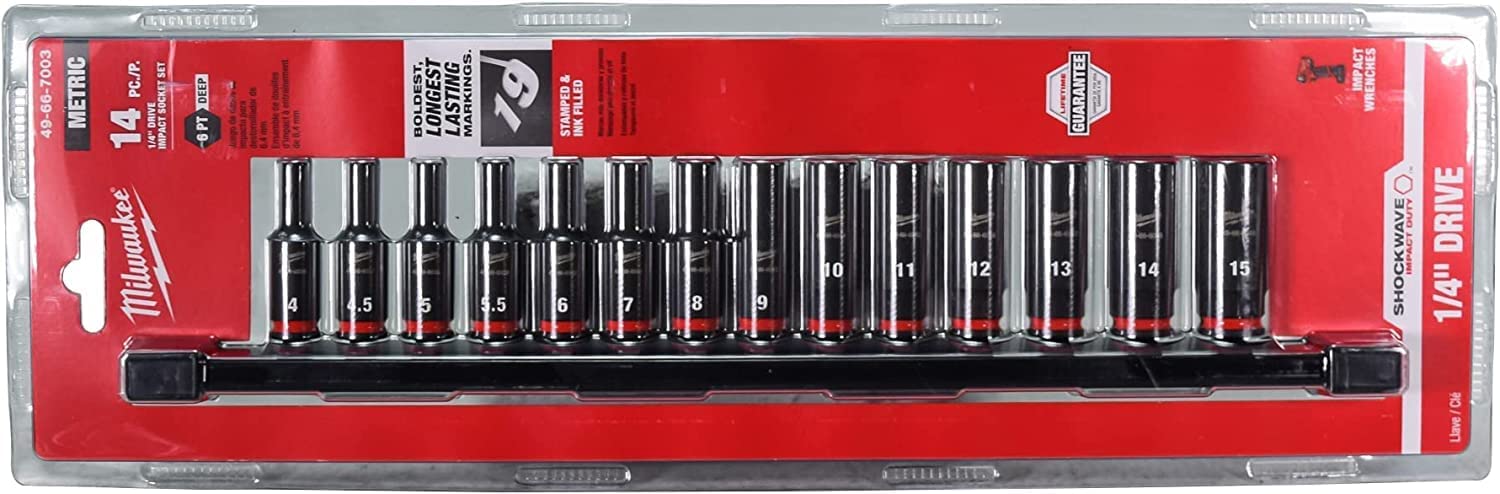Juego De Enchufes Milwaukee Shockwave Impact Duty 1/4 Pulgadas, 14 Piezas - Venta Internacional.