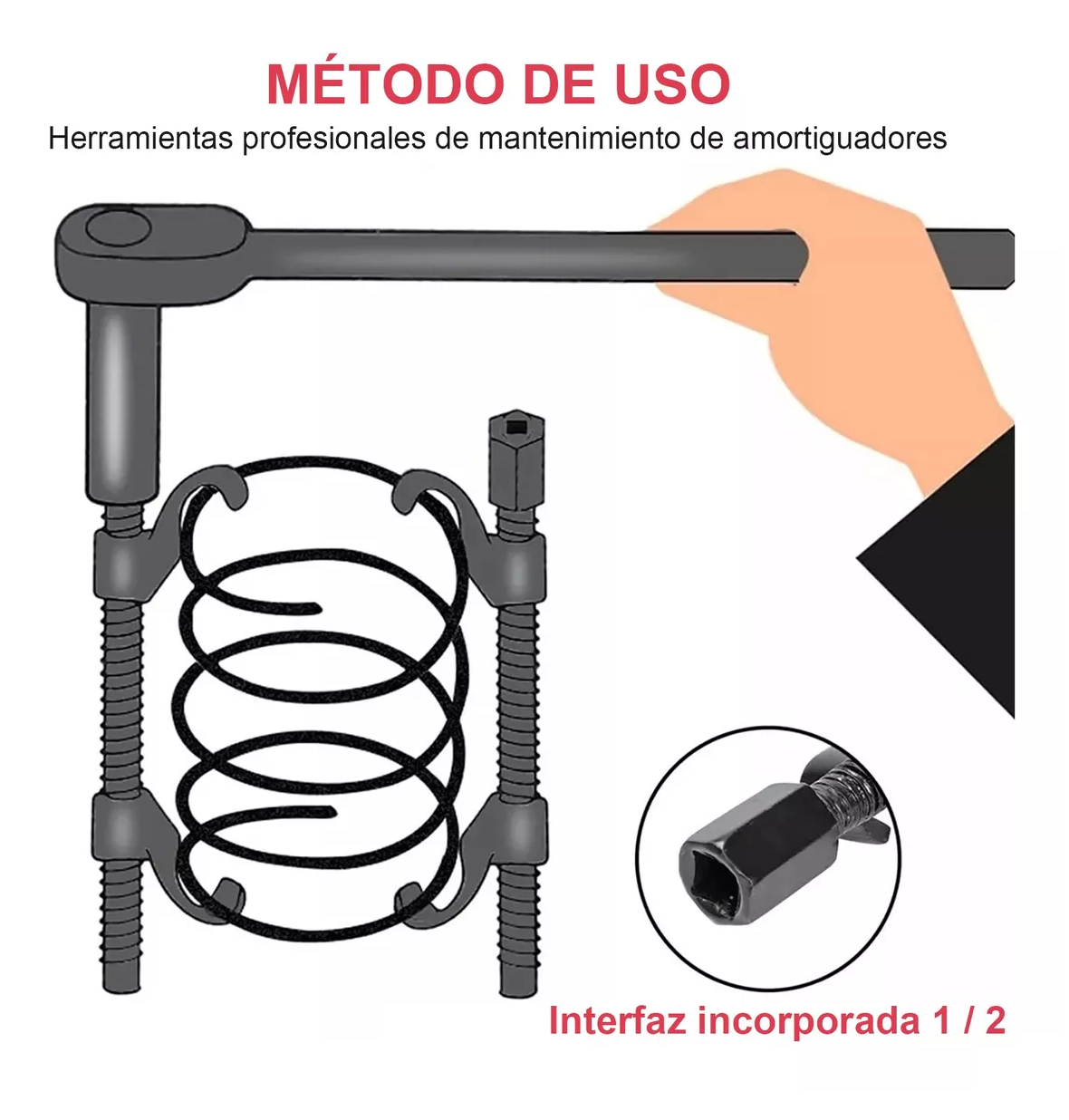 Foto 4 pulgar | Opresor De Resorte Amortiguador Con Apertura, Negro