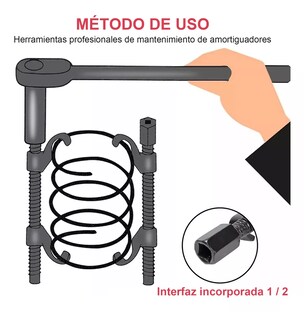 Foto 3 | Opresor De Resorte Amortiguador Con Apertura, Negro
