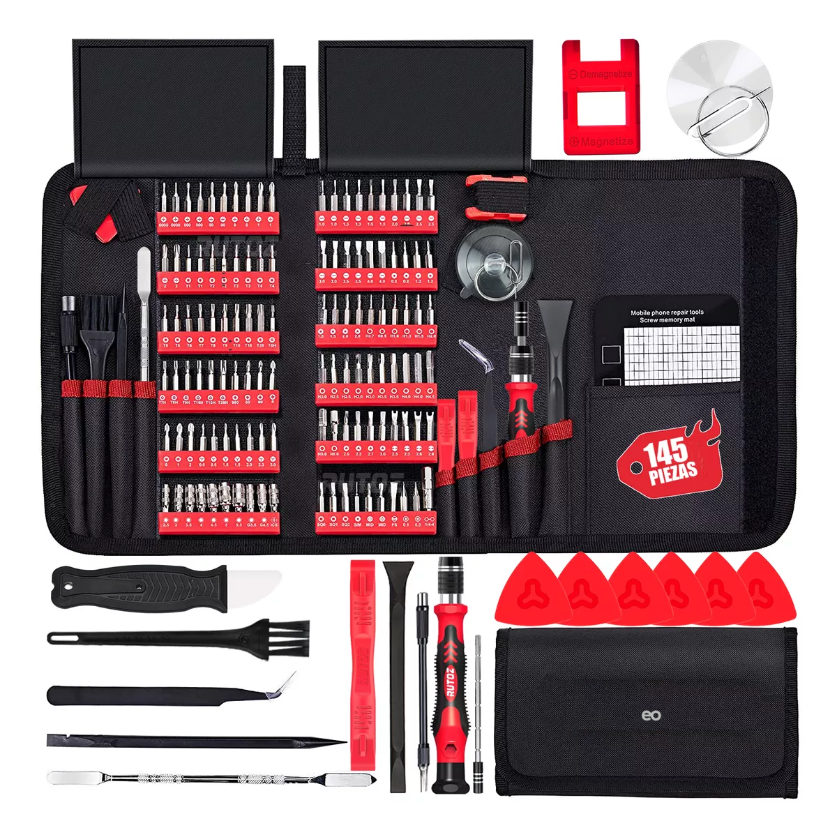 Foto 2 pulgar | Kit De Desarmadores Juego De Destornillador Laptop Celular Eo Safe Imports Esi-18819 Rojo