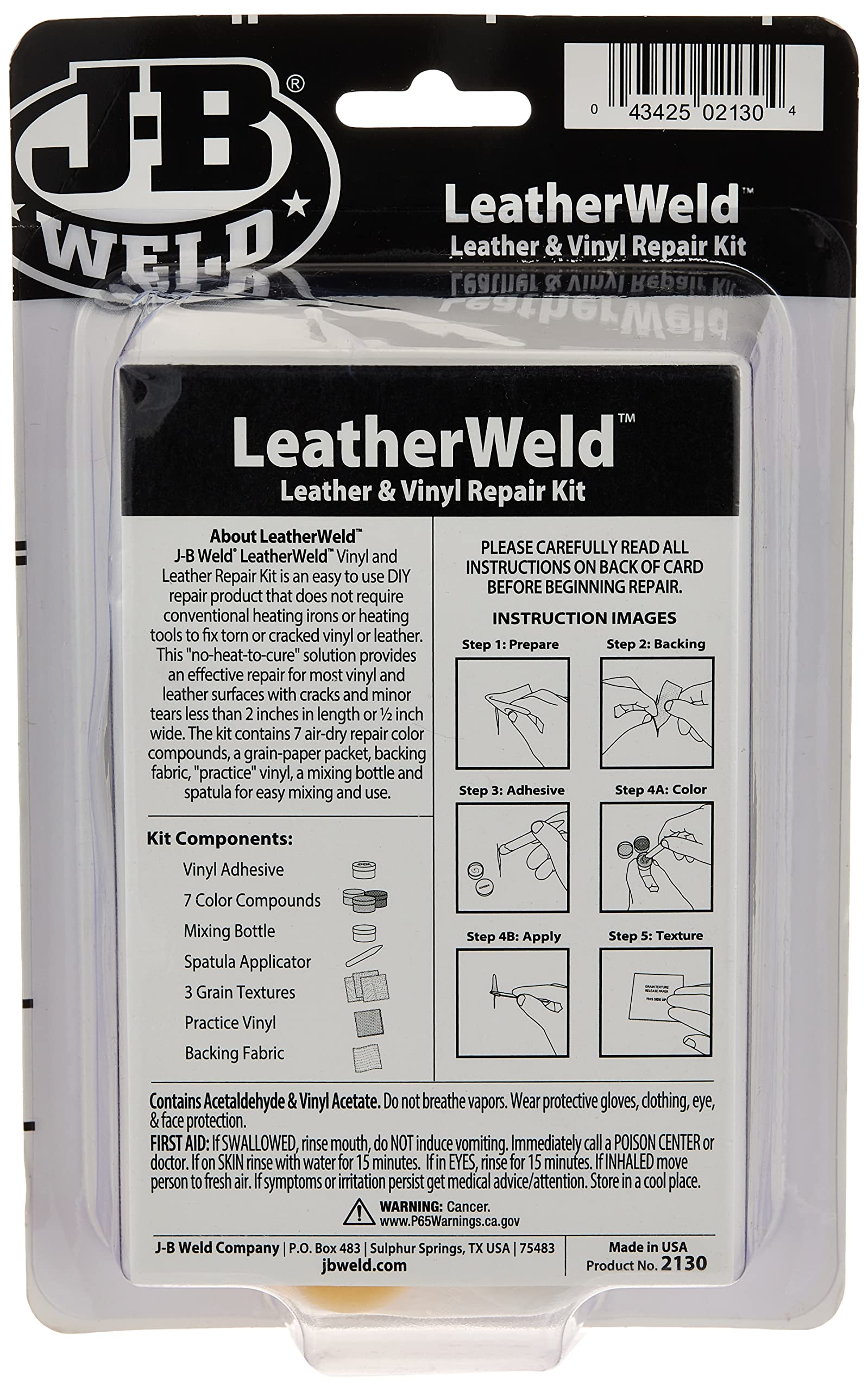 Foto 2 | Kit De Reparación J-b Weld 2130 De Vinilo Y Piel, 90 Ml - Venta Internacional.