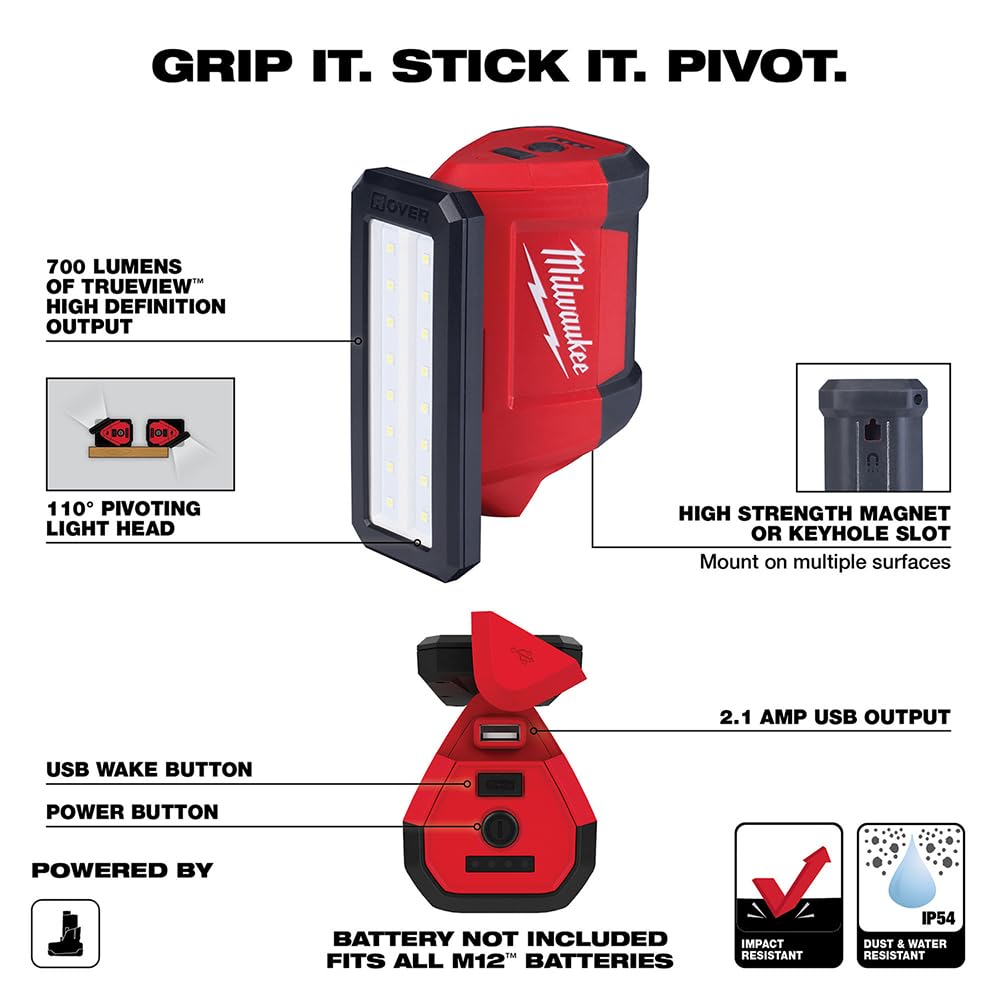 Foto 3 pulgar | Servicio De Reparación De Flood Light Milwaukee M12 Rover Con Carga Usb - Venta Internacional.