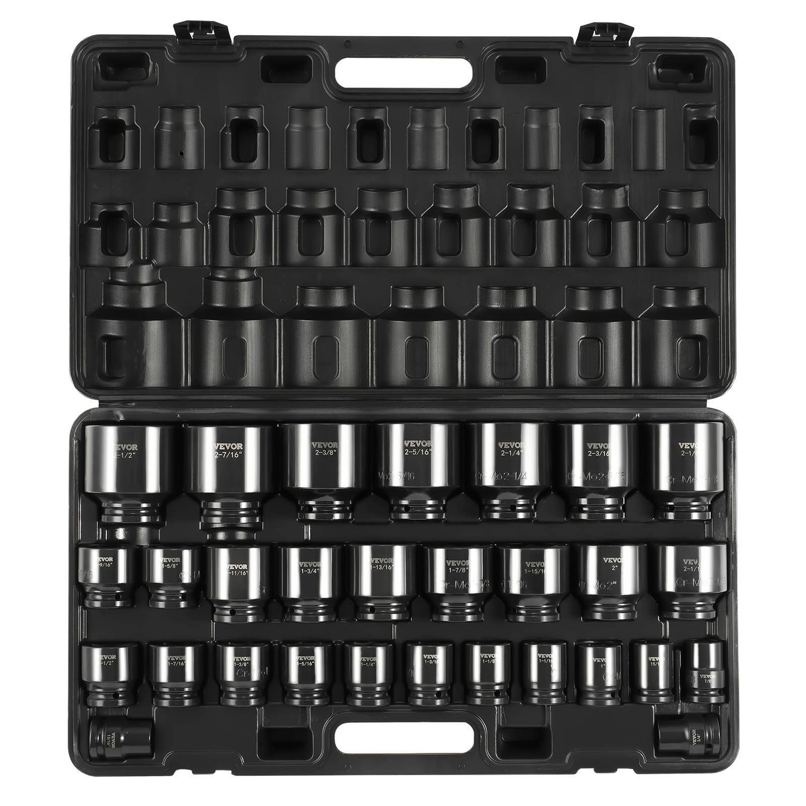 Juego De Enchufes De Impacto Vevor, Accionamiento De 3/4 Pulgadas, 29 Piezas, Sae 19-64 Mm - Venta Internacional.