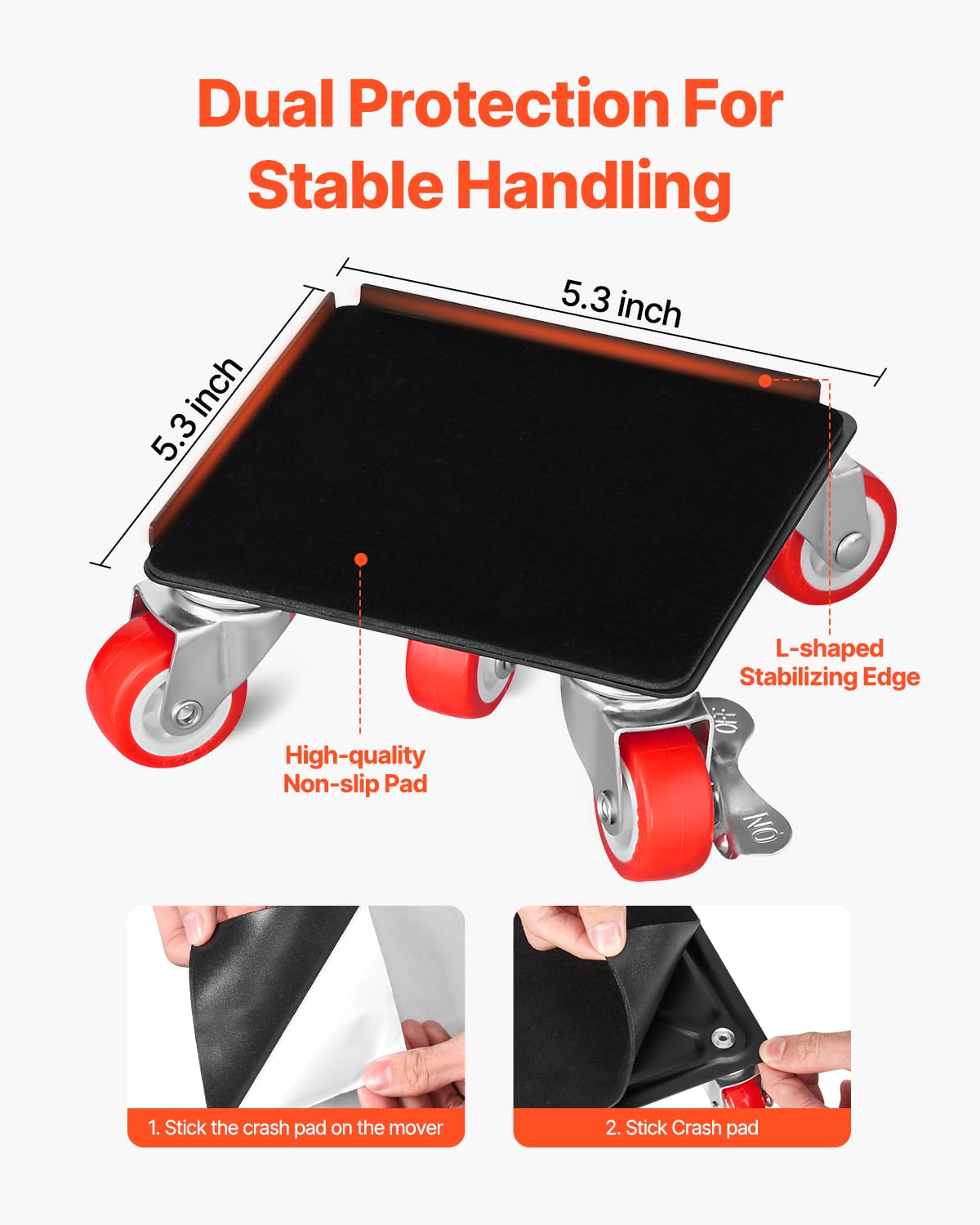 Foto 4 pulgar | Furniture Dolly Vevor Carga Máxima 544,31 Kg Con 5 Ruedas - Venta Internacional.