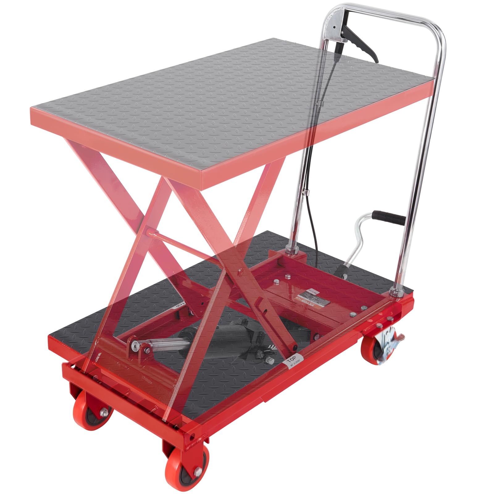 Foto 1 | Carrito Elevador Hidráulico Vevor, 500 Libras, Capacidad 28,5 Cm, Rojo - Venta Internacional.