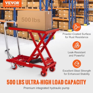Foto 2 | Carrito Elevador Hidráulico Vevor, 500 Libras, Capacidad 28,5 Cm, Rojo - Venta Internacional.