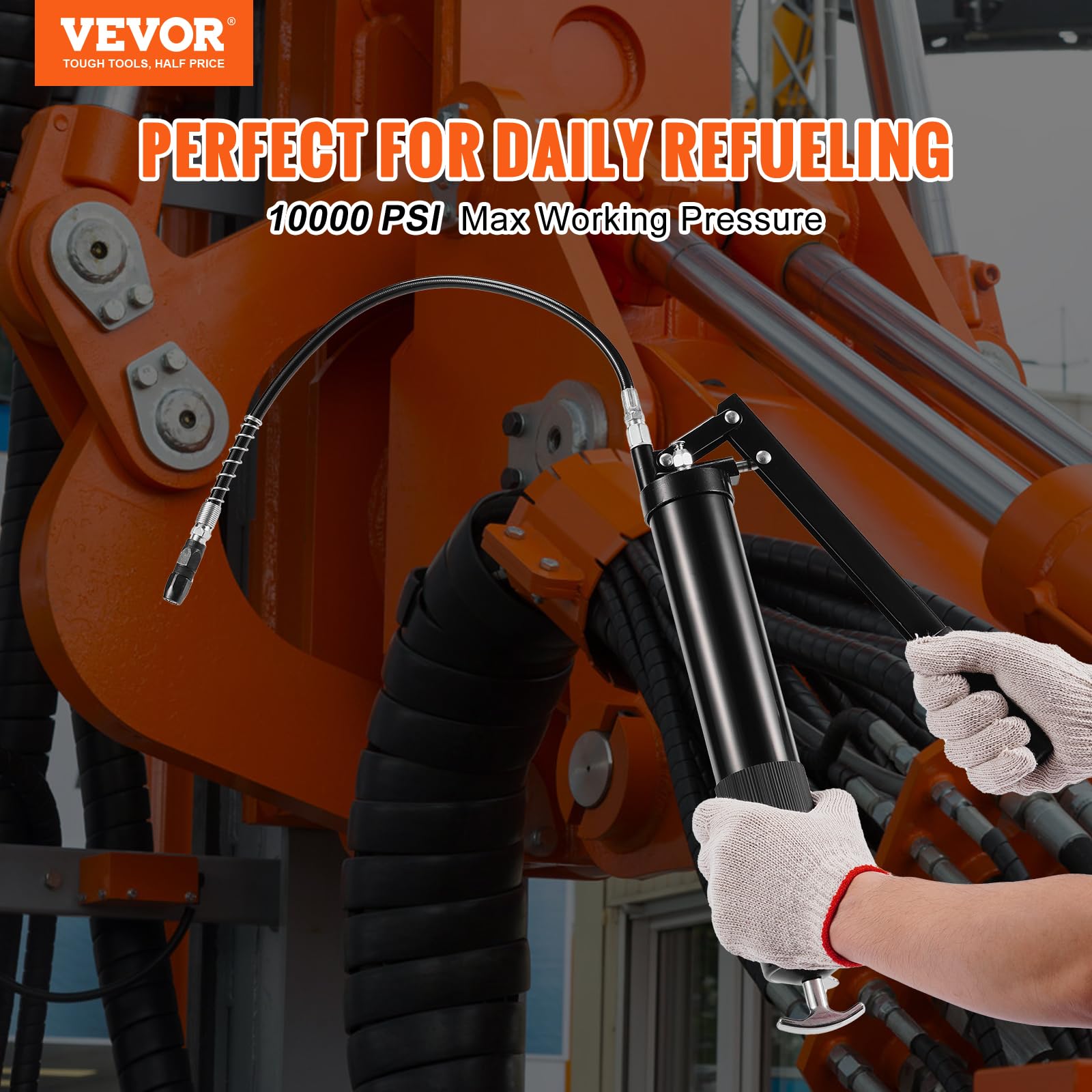 Foto 3 pulgar | Pistola Engrasadora Vevor De 10000 Psi Para Uso Pesado Con Carga De 600 Ml - Venta Internacional.