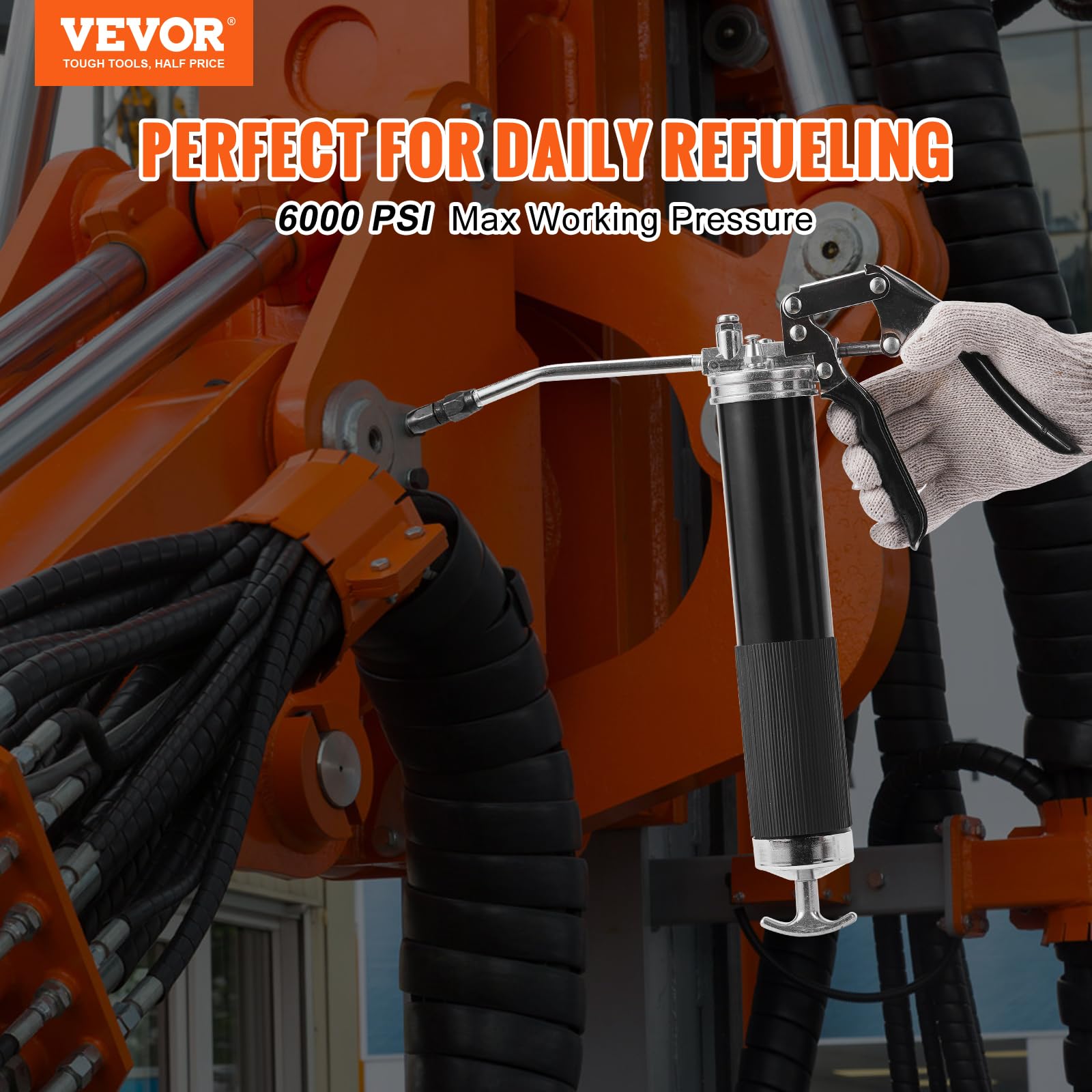 Foto 3 pulgar | Grease Gun Vevor 6000 Psi, Empuñadura De Pistola De Alta Resistencia, 400 Ml - Venta Internacional.