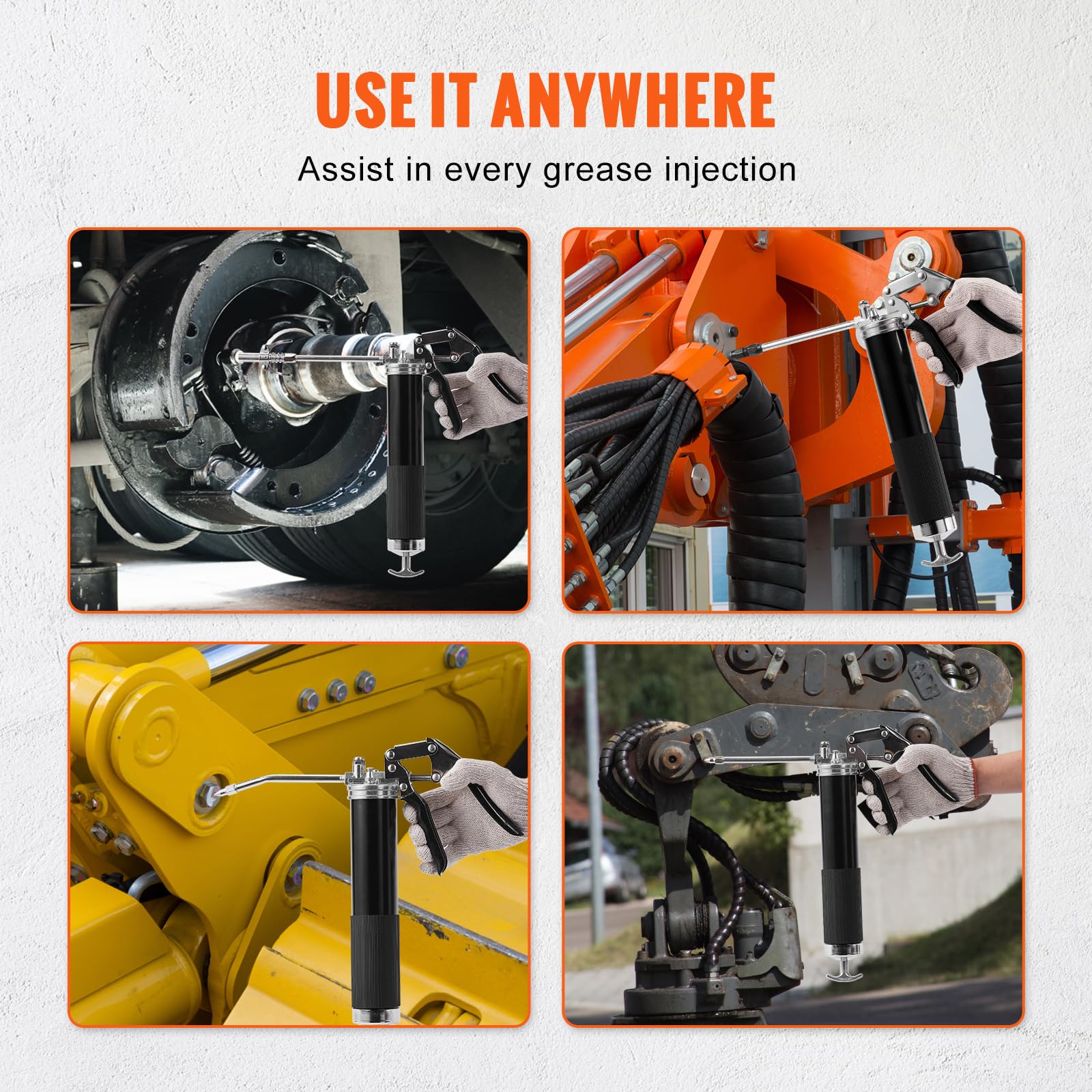 Foto 6 | Grease Gun Vevor 6000 Psi, Empuñadura De Pistola De Alta Resistencia, 400 Ml - Venta Internacional.